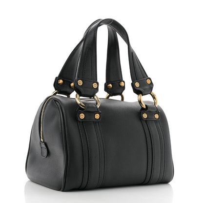 MCM Grained Calfskin Studded Boston Bag Black 3 of 13