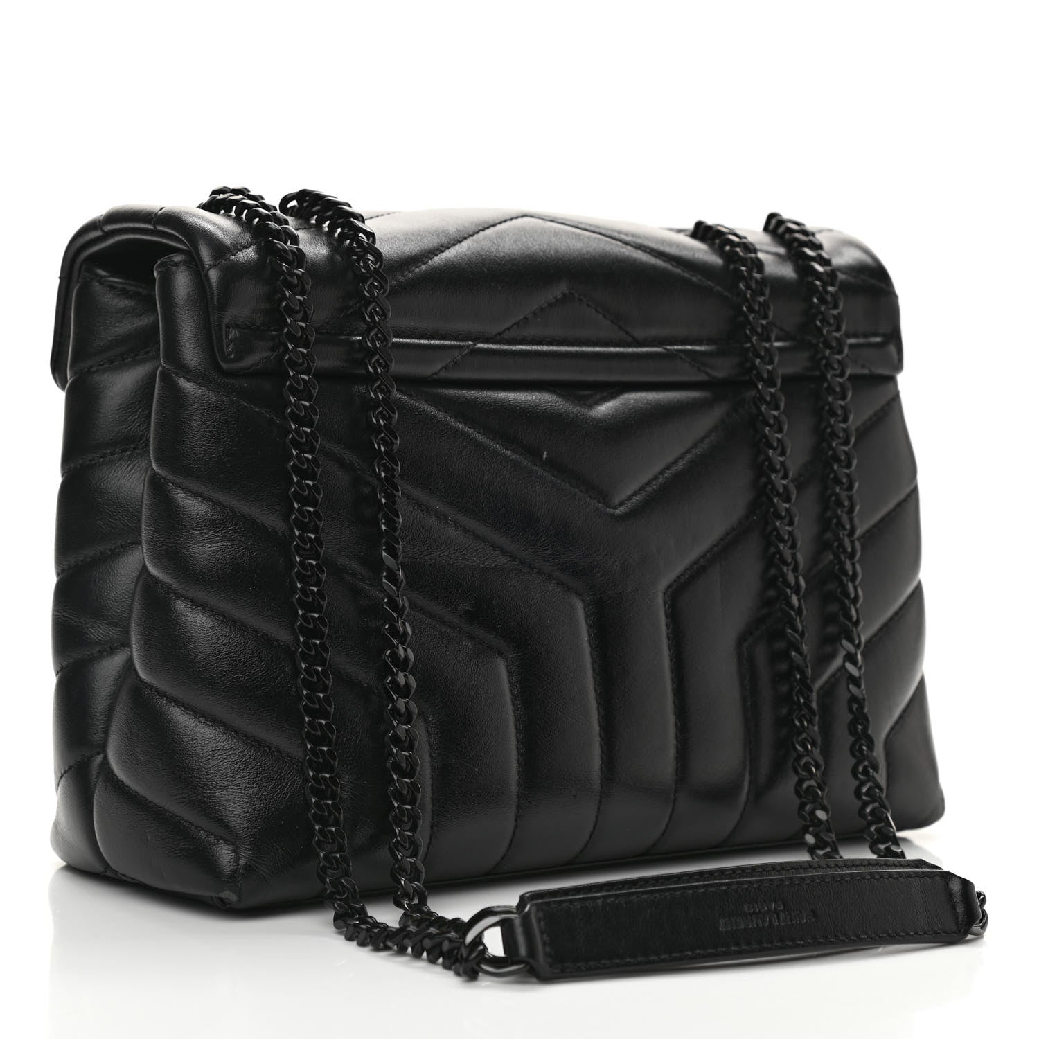 Saint Laurent Calfskin Y Quilted Monogram Monochrome Small Loulou Chain Satchel Black 3 of 15