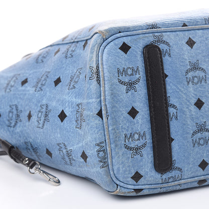 MCM Visetos Medium Project Reversible Shopper Tote Munich Blue 7 of 21