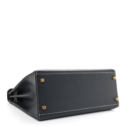Hermes Courchevel Kelly Sellier 28 Bleu Marine 4 of 11