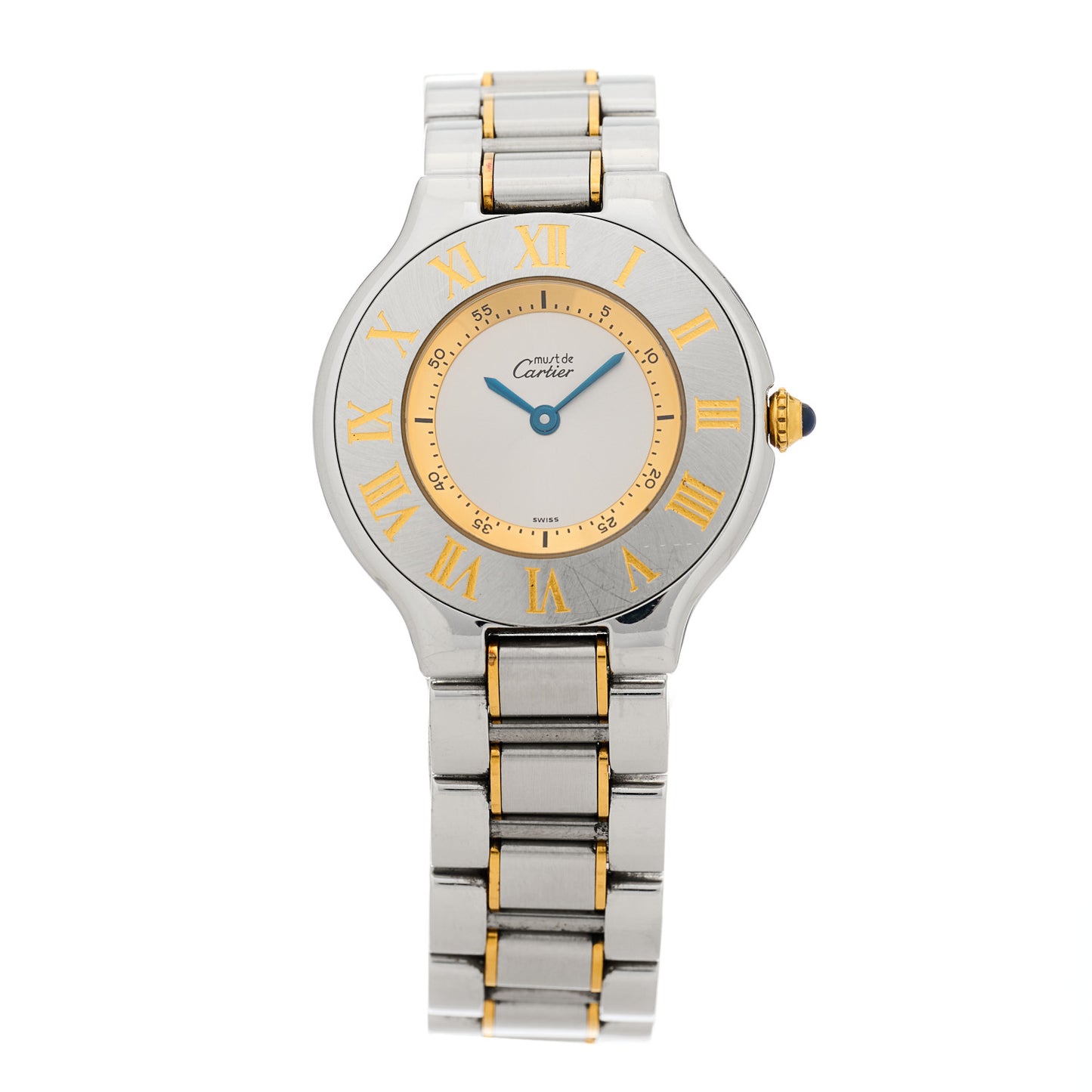 Stainless Steel 18K Yellow Gold 31mm Must De 21 Quartz Watch