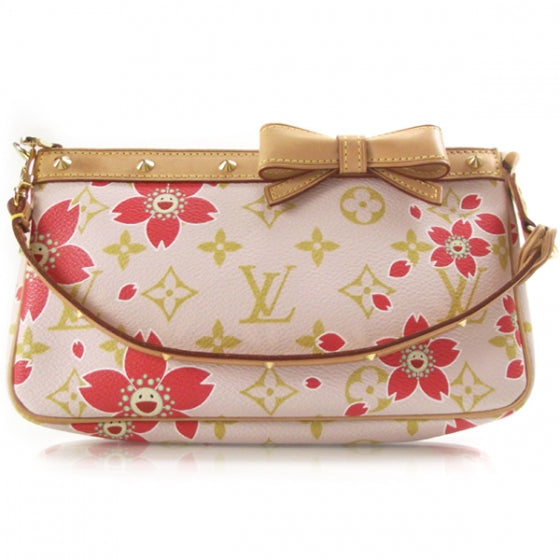 Monogram Cherry Blossom Pochette Accessories Red