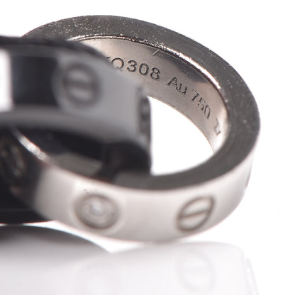 Cartier 18K White Gold Ceramic 4 Diamond LOVE Cord Bracelet Black 5 of 5