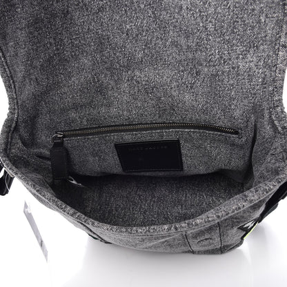 Marc Jacobs Denim Patchwork Paradise Biker Courier Bag Black 12 of 18