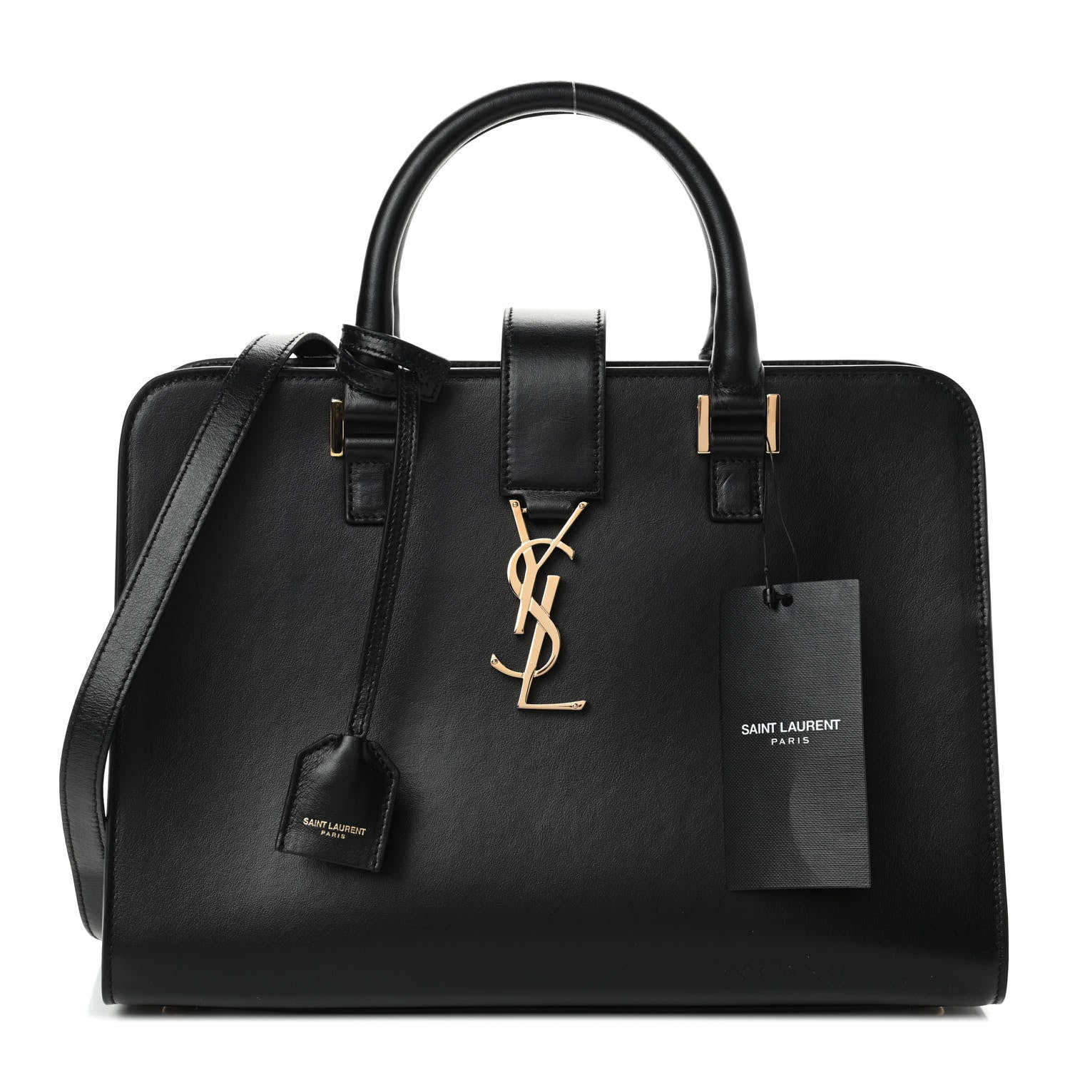 Saint Laurent Smooth Calfskin Small Monogram Cabas Black 2 of 7