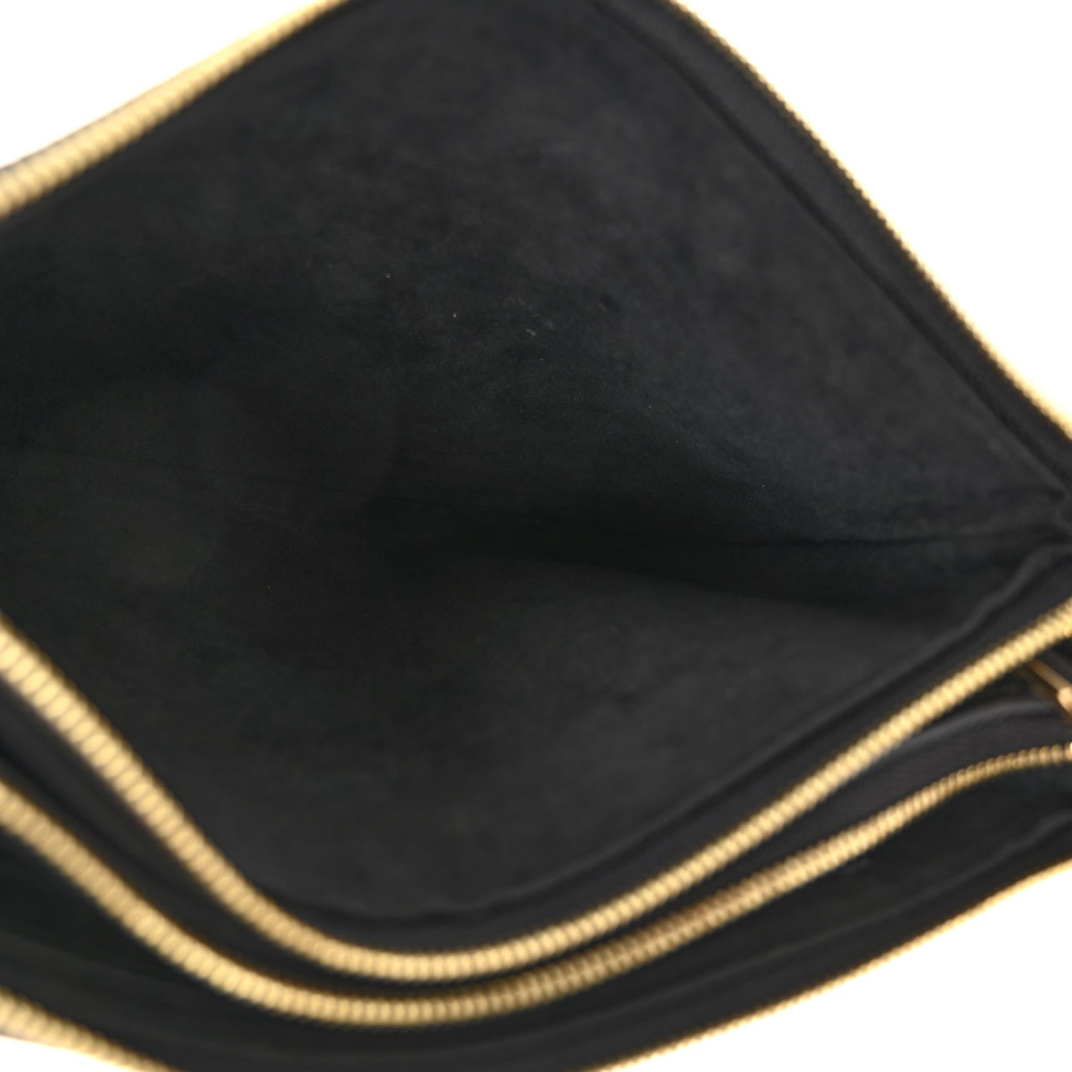 Louis Vuitton Empreinte Monogram Giant Double Zip Pochette Black Cream 5 of 10