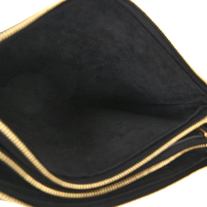 Louis Vuitton Empreinte Monogram Giant Double Zip Pochette Black Cream 5 of 10
