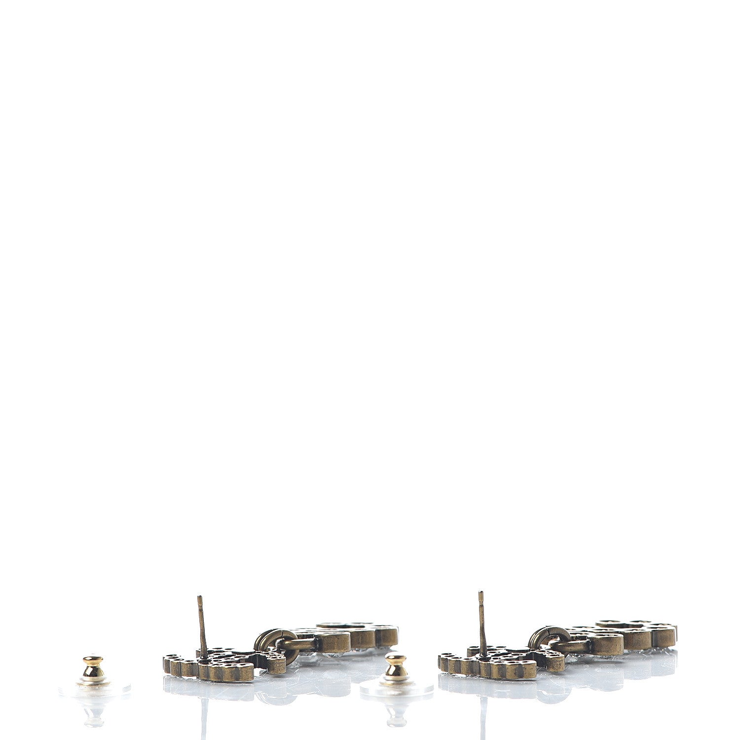 Chanel Metal Crystal City of Lights No 5 Drop Earrings Gold 3 of 5