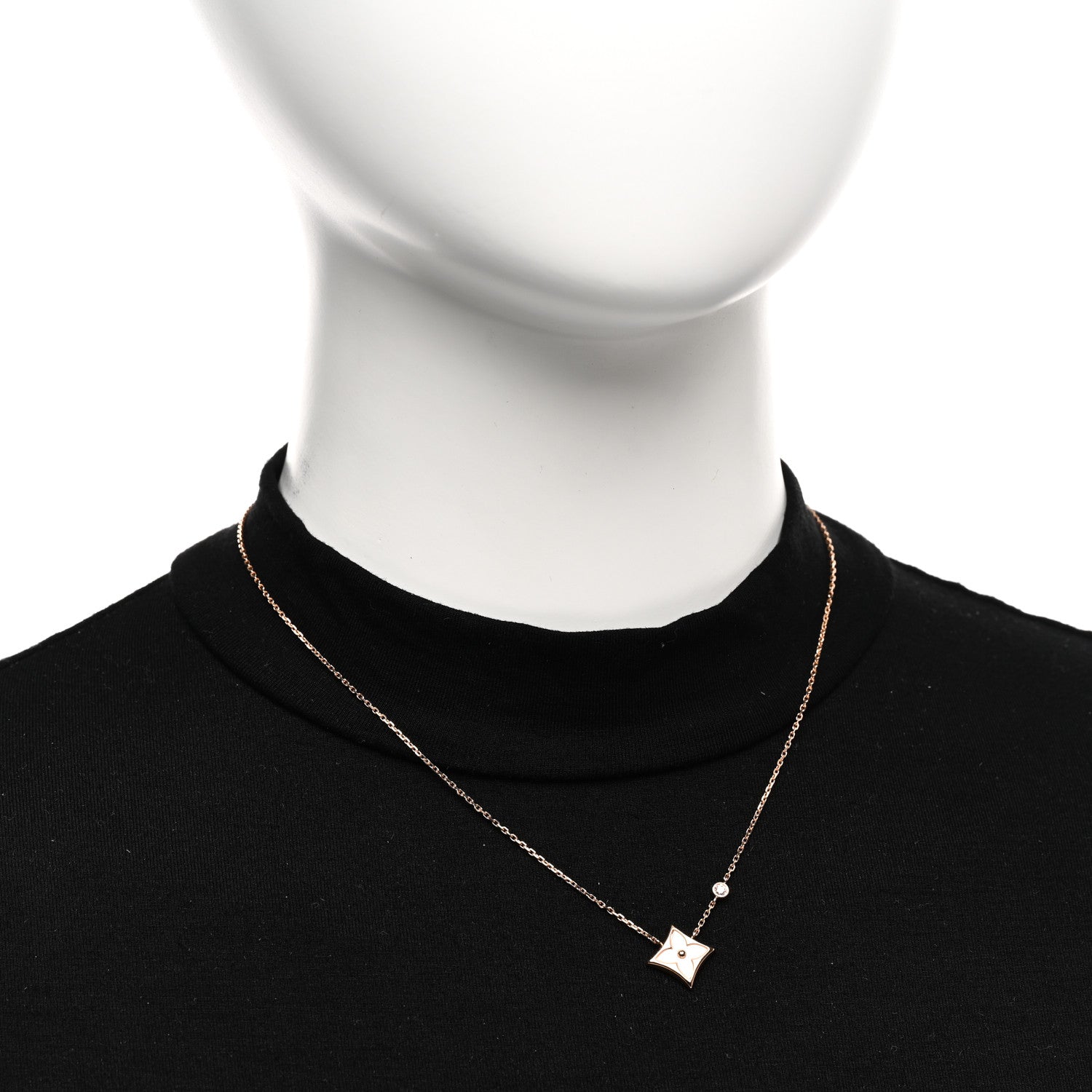 Louis Vuitton 18K Pink Gold Diamond Mother of Pearl Color Blossom BB Star Pendant Necklace 2 of 6