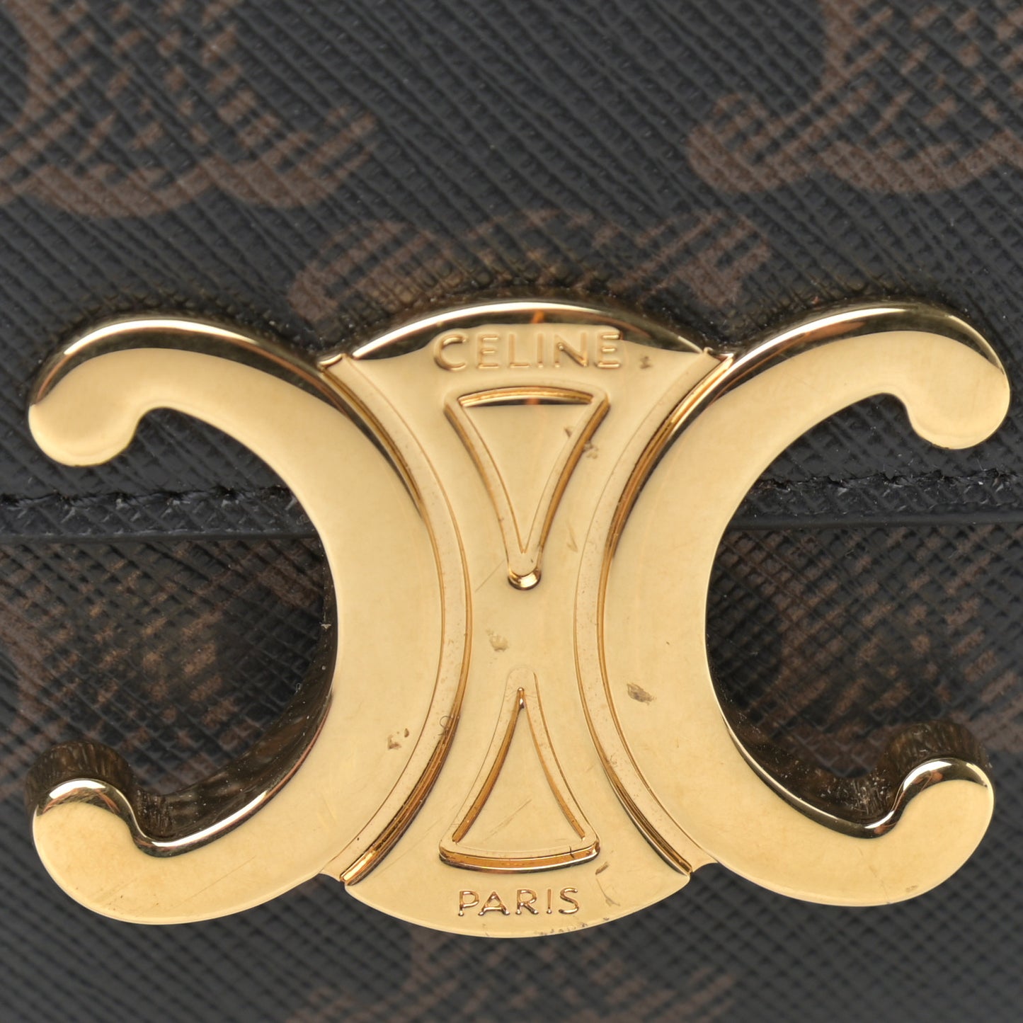 Triomphe Canvas Calfskin Mini Triomphe Tan