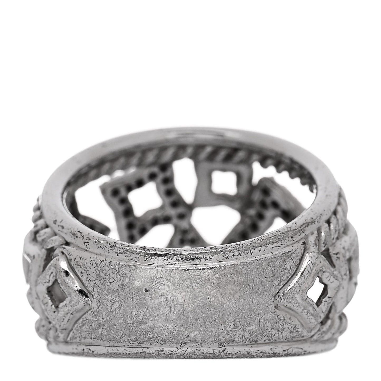 Sterling Silver Diamond 16mm Quatrefoil Ring 52 6