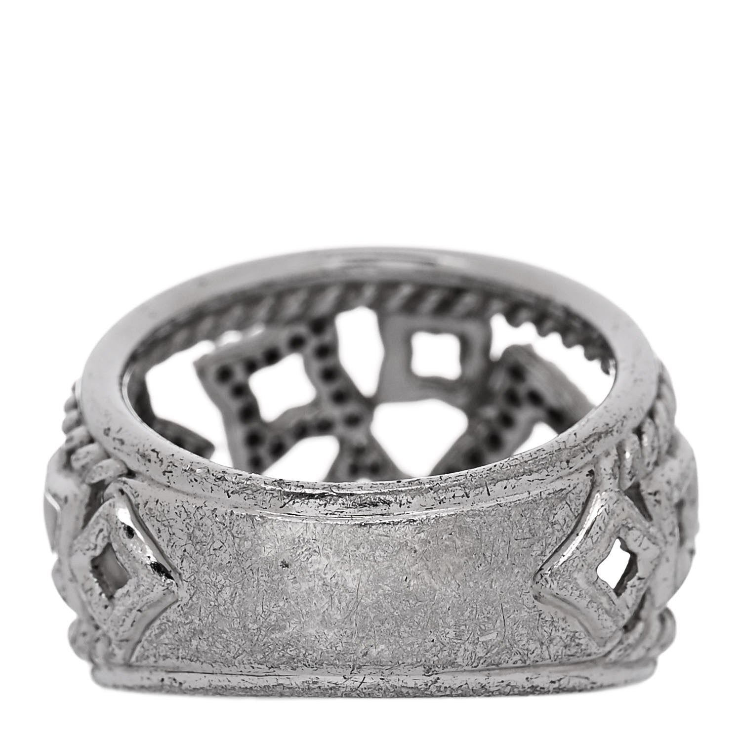 David Yurman Sterling Silver Diamond 16mm Quatrefoil Ring 52 6 3 of 4