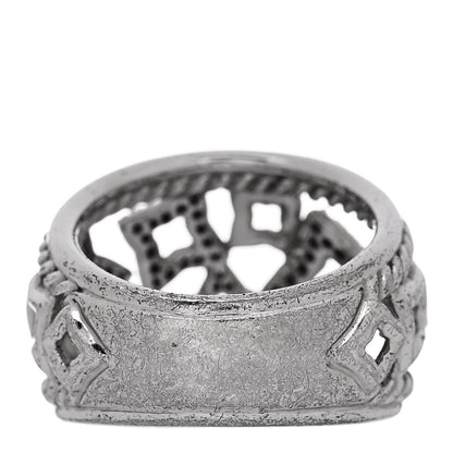 David Yurman Sterling Silver Diamond 16mm Quatrefoil Ring 52 6 3 of 4