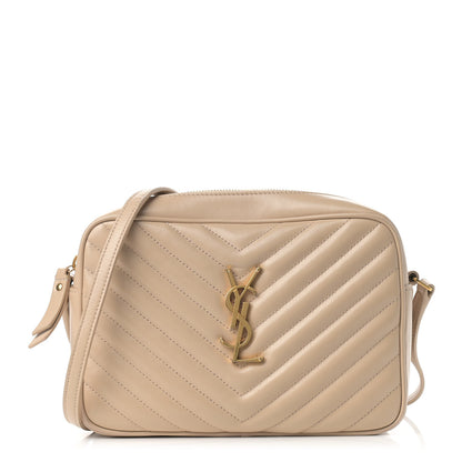 Saint Laurent Calfskin Matelasse Monogram Lou Camera Bag Dark Beige 1 of 9