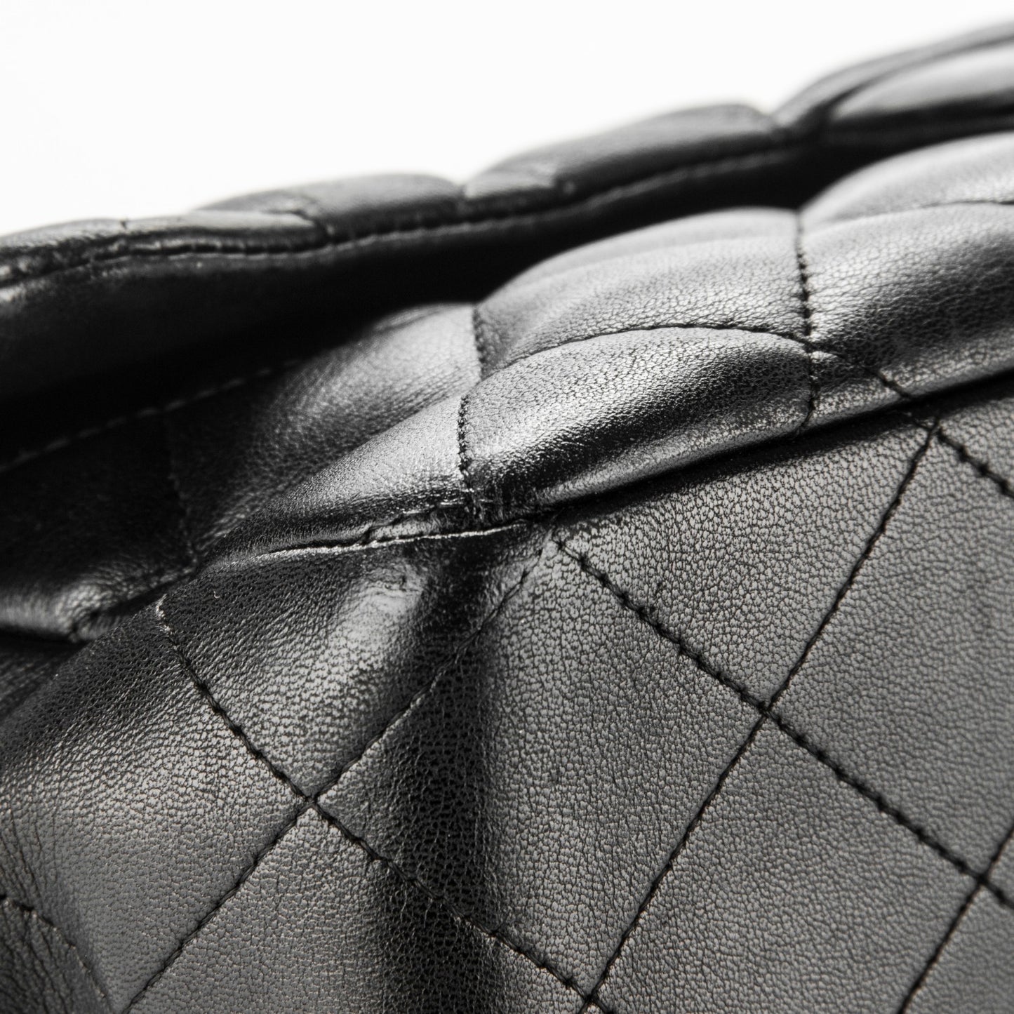 Lambskin Quilted Jumbo Single Flap Black