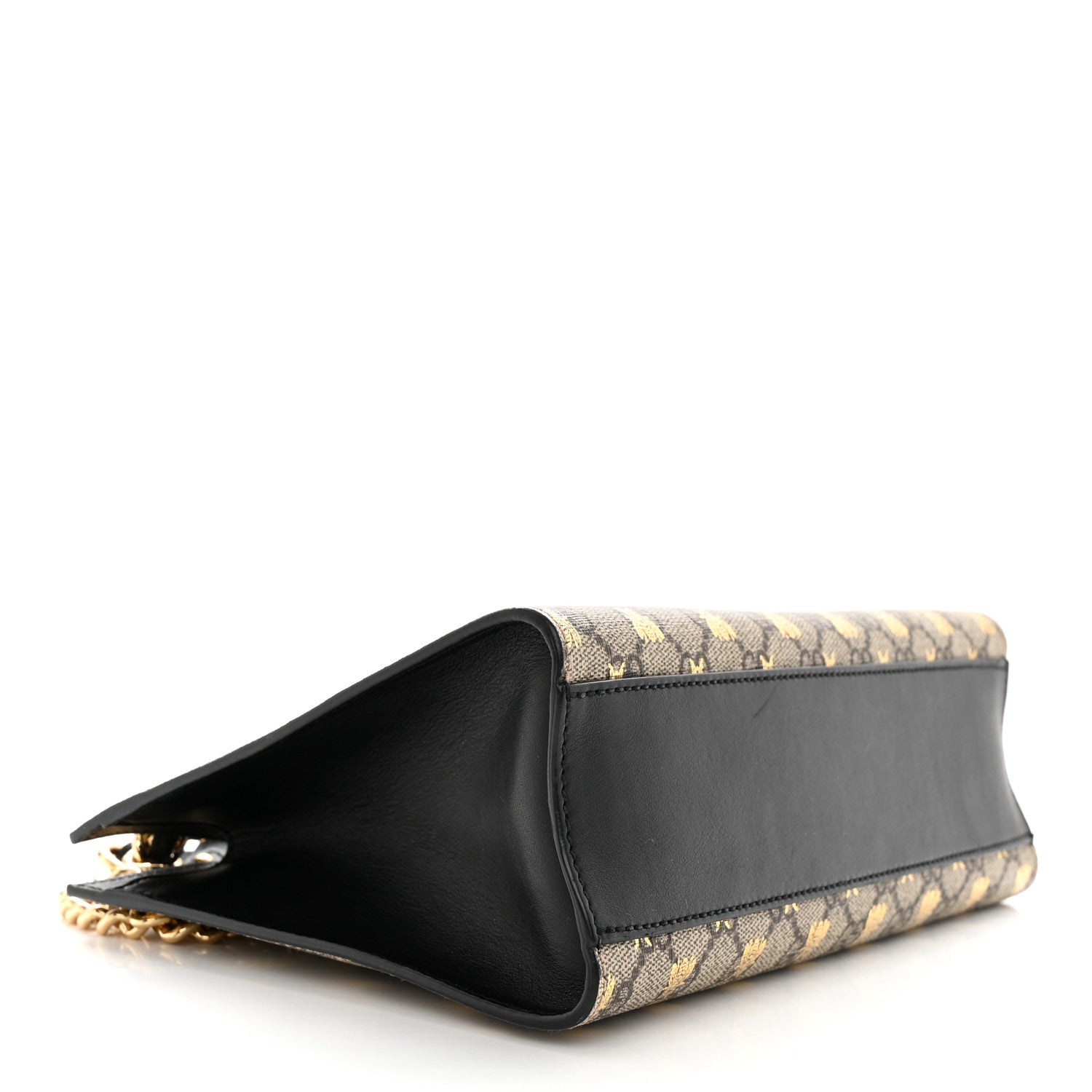 Gucci GG Supreme Monogram Bees Small Padlock Tote Beige Oro Black 4 of 12