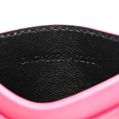 Saint Laurent Grain De Poudre Matelasse Chevron Monogram Credit Card Case Fresh Fuxia 7 of 8