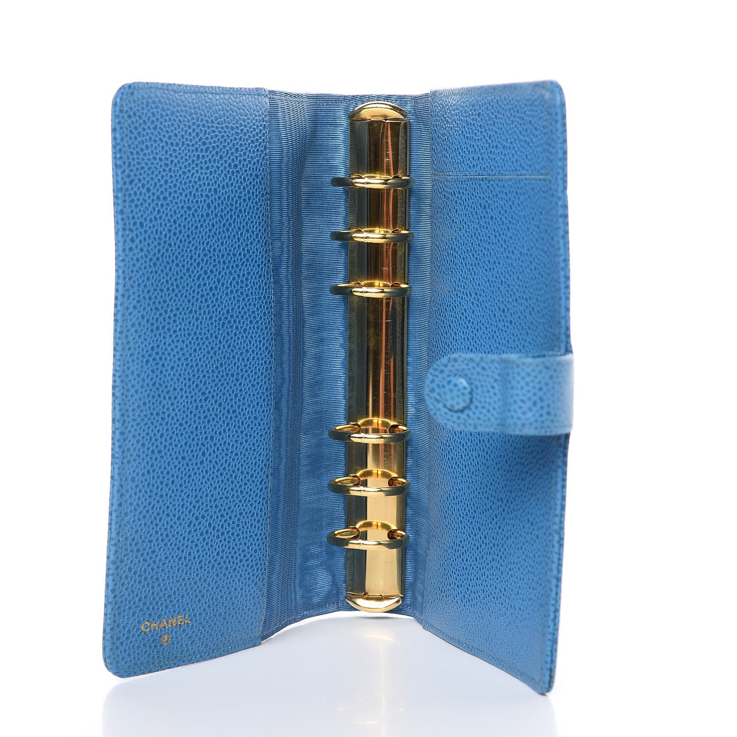 Chanel Caviar Timeless CC Ring Agenda Planner Blue 5 of 10