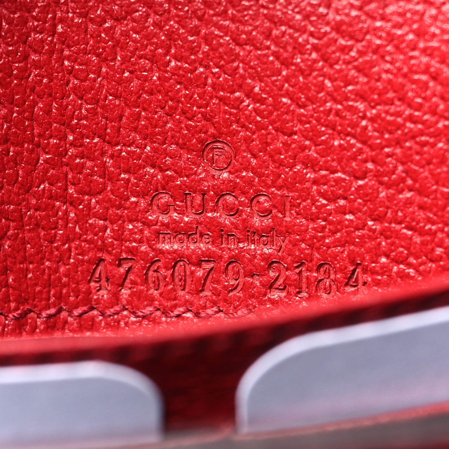 GG Supreme Monogram Web Queen Margaret Chain Wallet Red