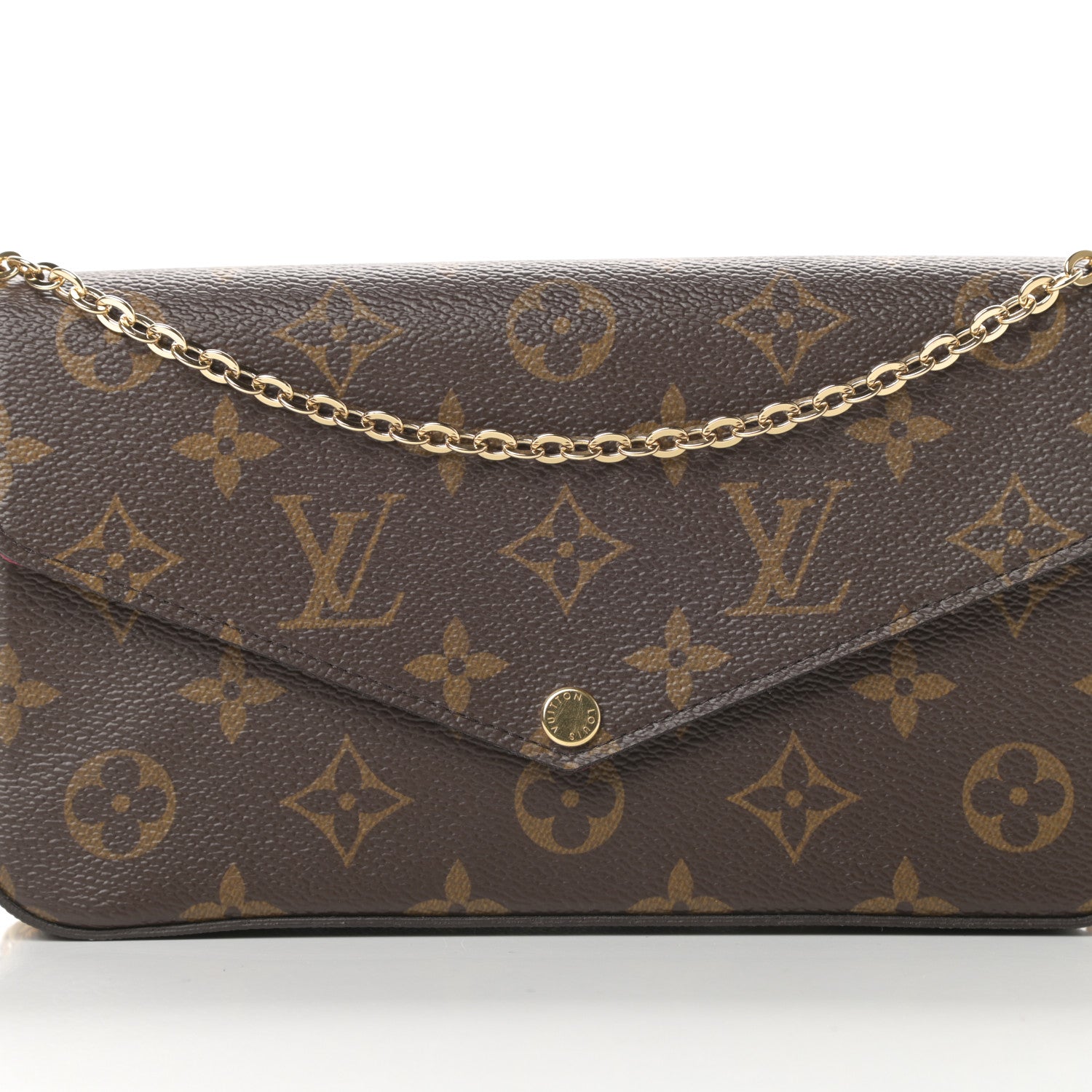 Louis Vuitton Monogram Pochette Felicie Chain Wallet Fuchsia 10 of 12