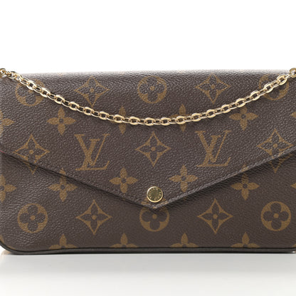 Louis Vuitton Monogram Pochette Felicie Chain Wallet Fuchsia 10 of 12