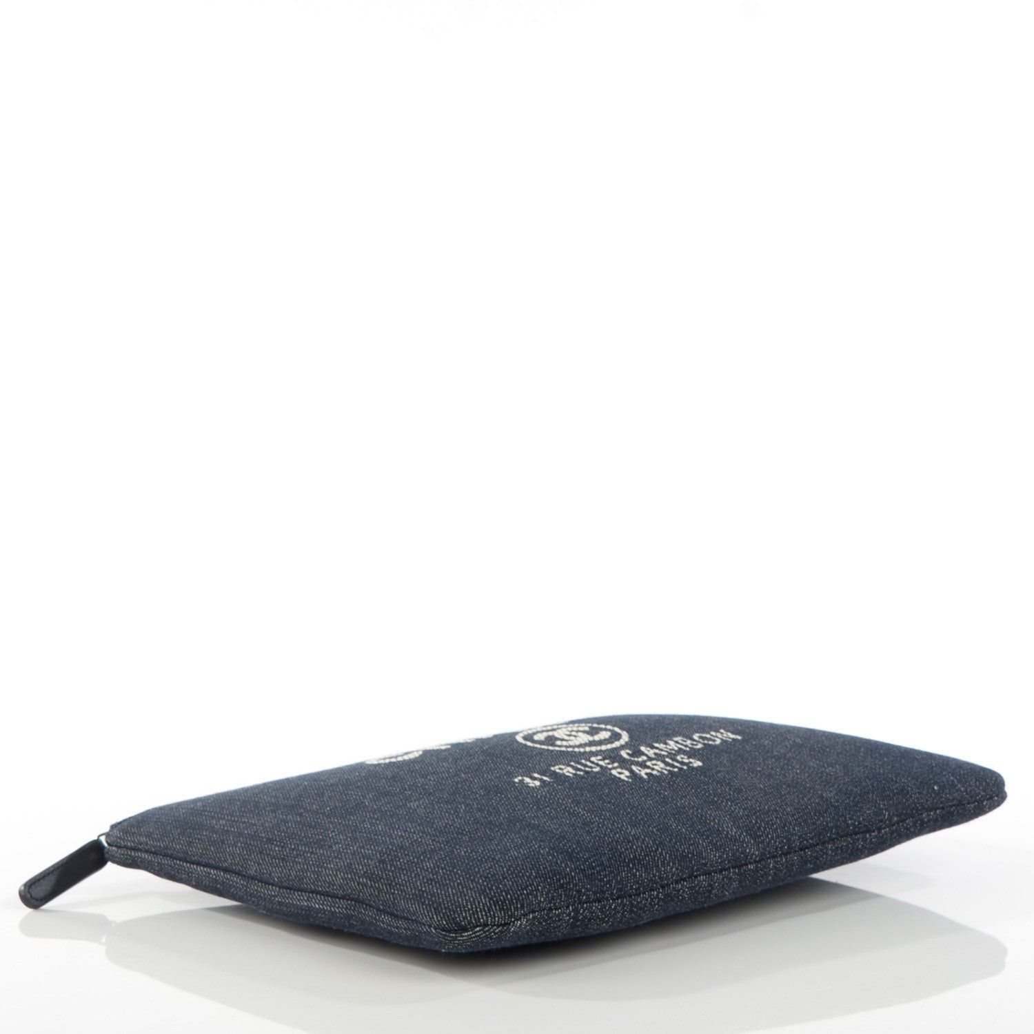 Chanel Denim Large Deauville Pouch Dark Blue 4 of 8