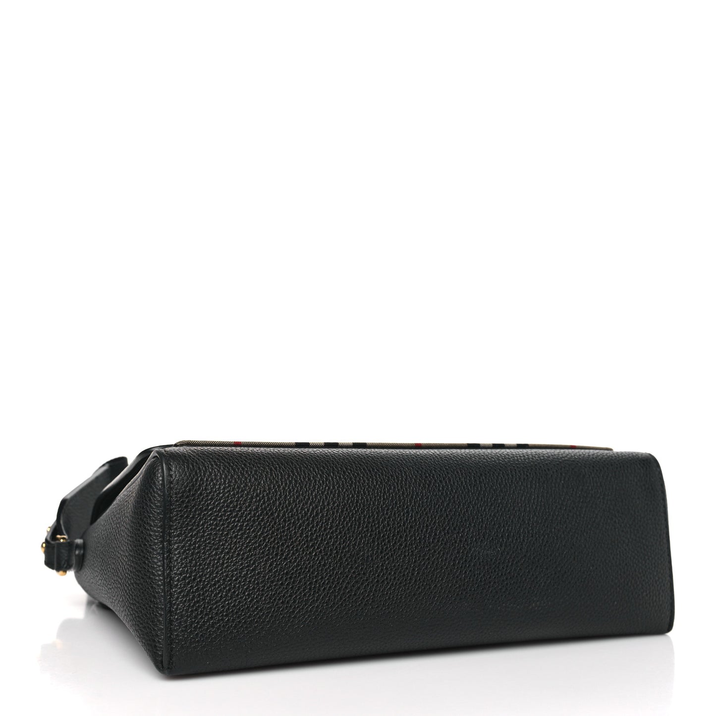 Coated Canvas Calfskin Vintage Check Medium Note Crossbody Bag Black
