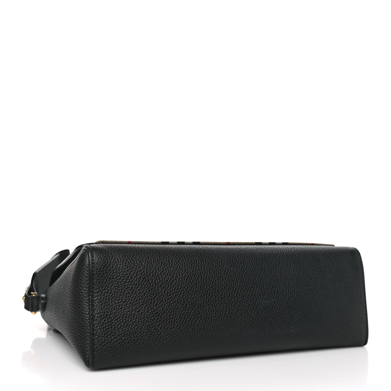 Burberry Coated Canvas Calfskin Vintage Check Medium Note Crossbody Bag Black 4 of 9