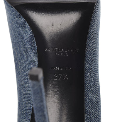 Saint Laurent Denim Classic Paris Escarpin V 105 Skinny Pumps 37.5 Light Blue 7 of 9