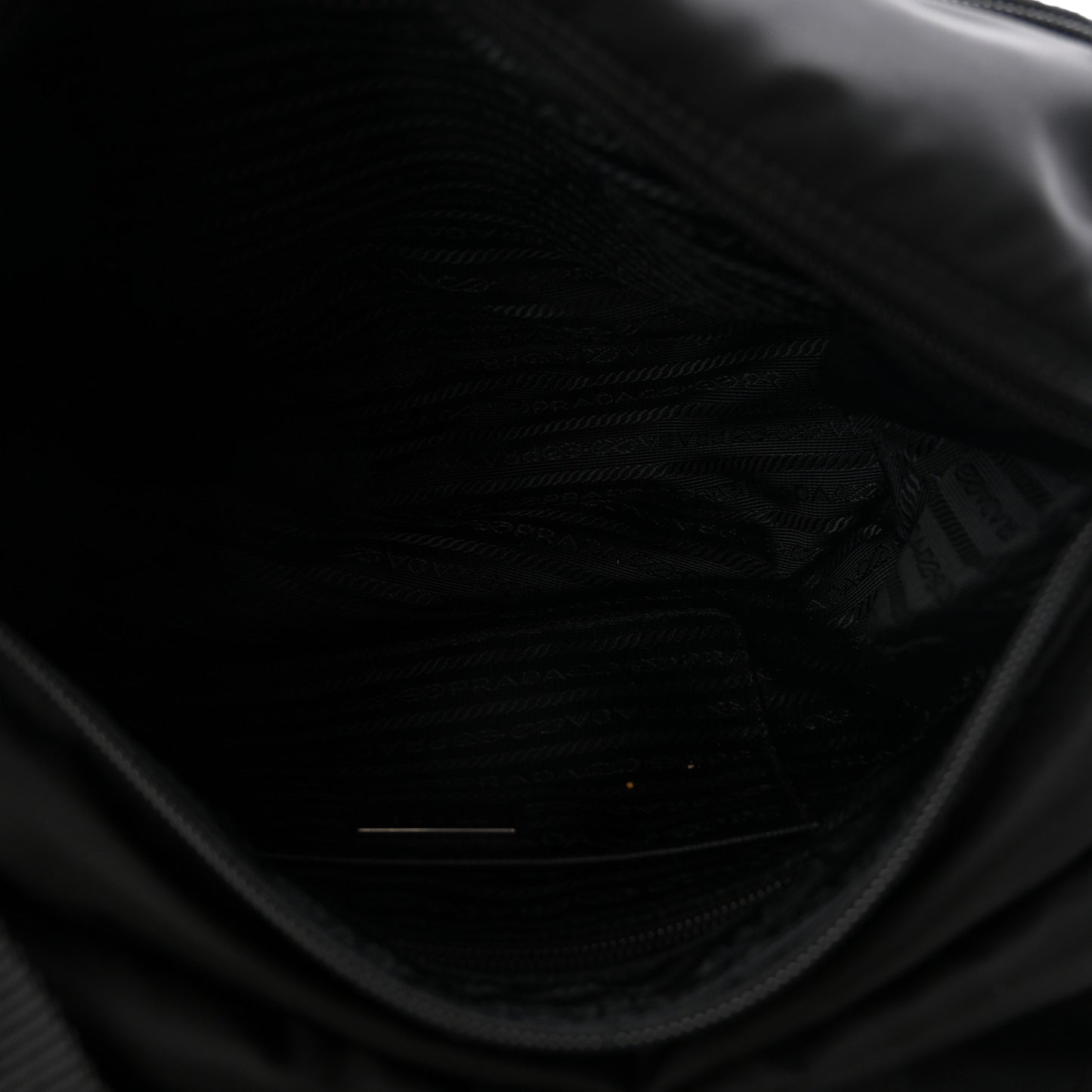 Tessuto Nylon Saffiano Double Buckle Messenger Shoulder Bag Black