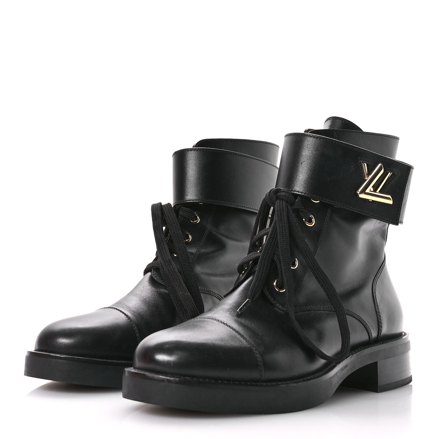 Louis Vuitton Calfskin Wonderland Ranger Boots 38.5 Black 4 of 9
