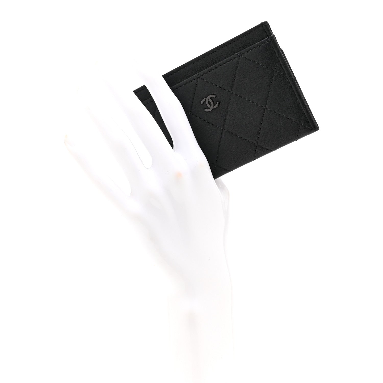 Chanel Calfskin Quilted Card Holder So Black 2 of 9