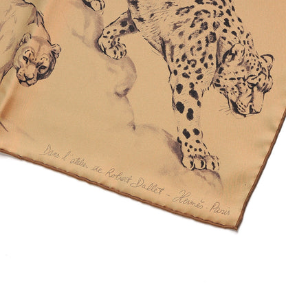 Hermes Silk Dans l'atelier de Robert Dallet Scarf 90 Tabac Anthracite Gris 3 of 4