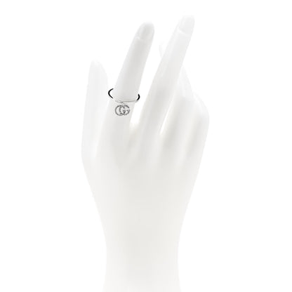 Gucci 18K White Gold Diamond Running G Charm Ring 54 6.75 2 of 7
