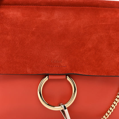 Chloe Calfskin Suede Medium Faye Shoulder Bag Sepia Red 8 of 10