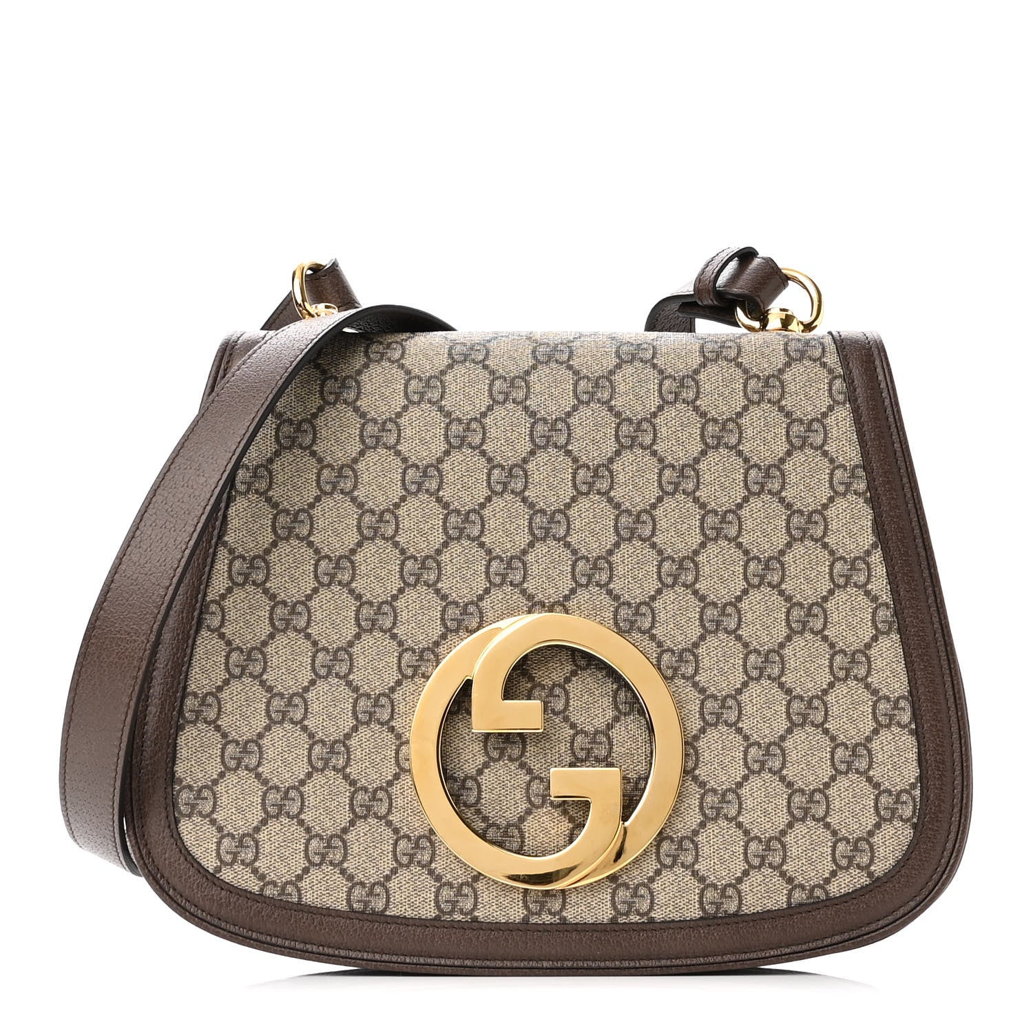 Gucci GG Supreme Monogram Textured Dollar Calfskin Medium Blondie Shoulder Flap Bag Beige Ebony New Acero 1 of 9