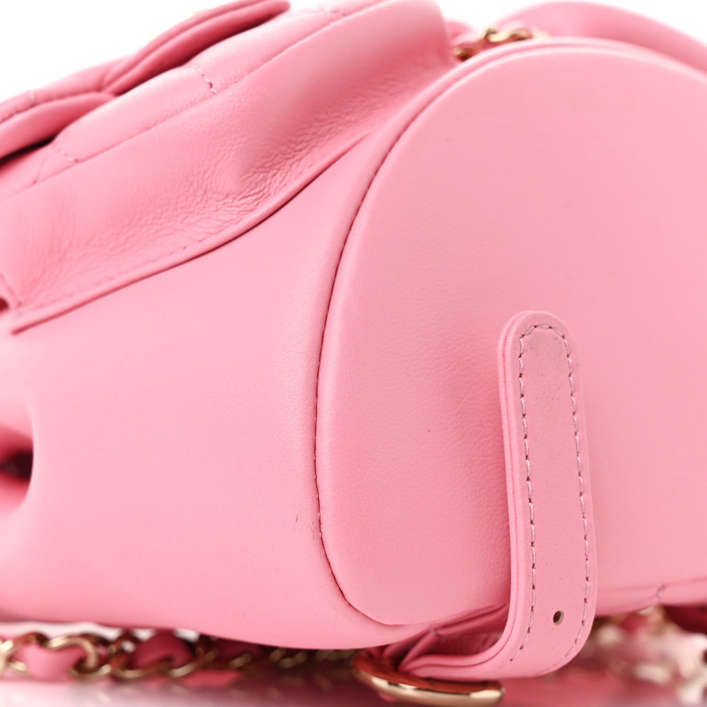 Calfskin Quilted Small Duma Pockets Drawstring Backpack Light Pink