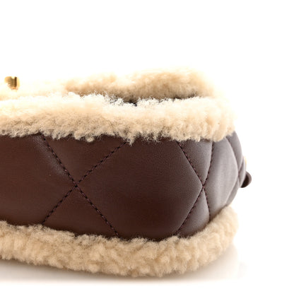 Chanel Shearling Lambskin Quilted Mini Furry Coco Flap Beige Dark Brown 10 of 11