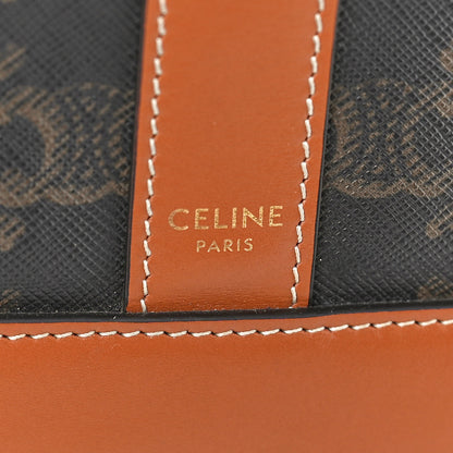 Celine Triomphe Canvas Calfskin Medium Bucket Bag Tan 7 of 12