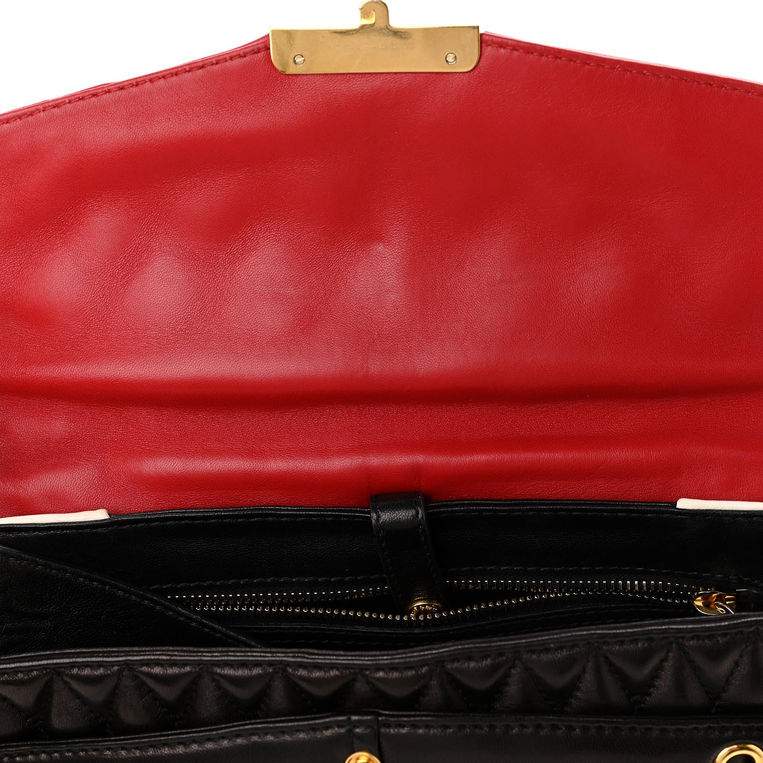 Miu Miu Nappa Matelasse Biker Shoulder Bag Red White Black 14 of 16