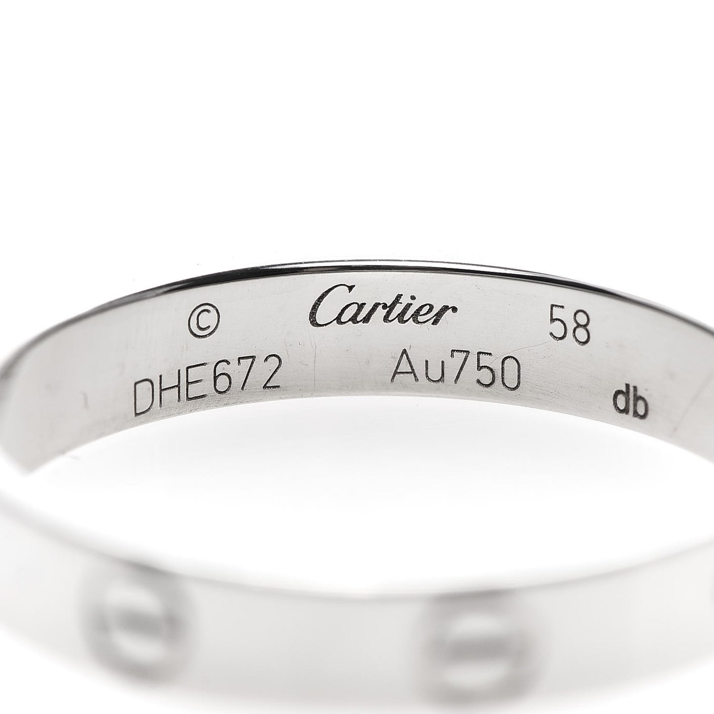 18K White Gold 3.5mm LOVE Wedding Band Ring 58 8.25