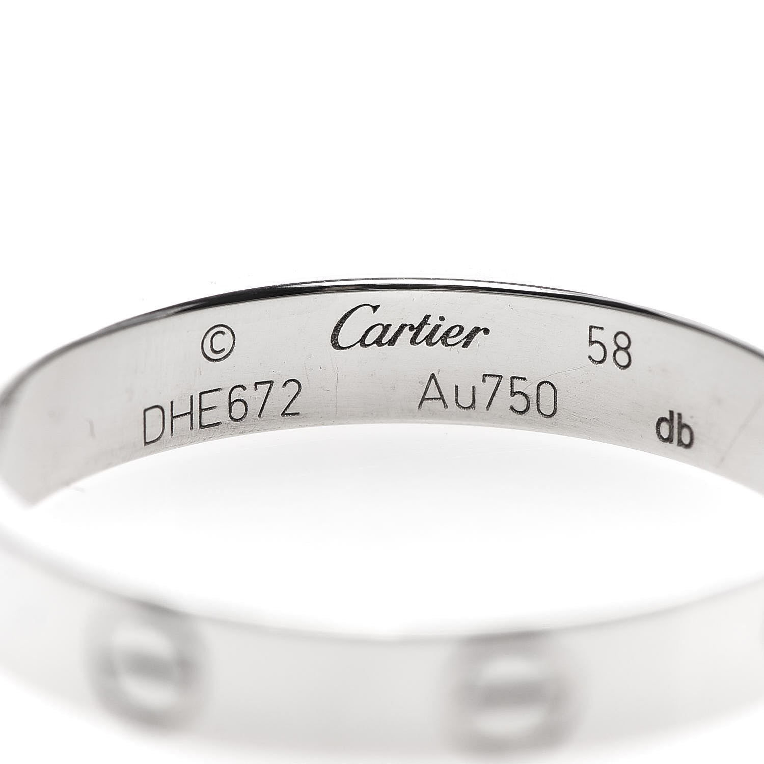 Cartier 18K White Gold 3.5mm LOVE Wedding Band Ring 58 8.25 4 of 5