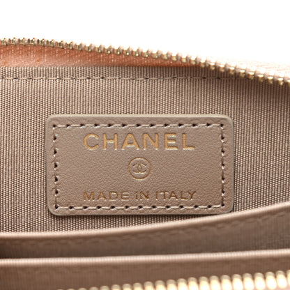 Chanel Iridescent Caviar Quilted Zip Coin Purse Beige 6 of 9