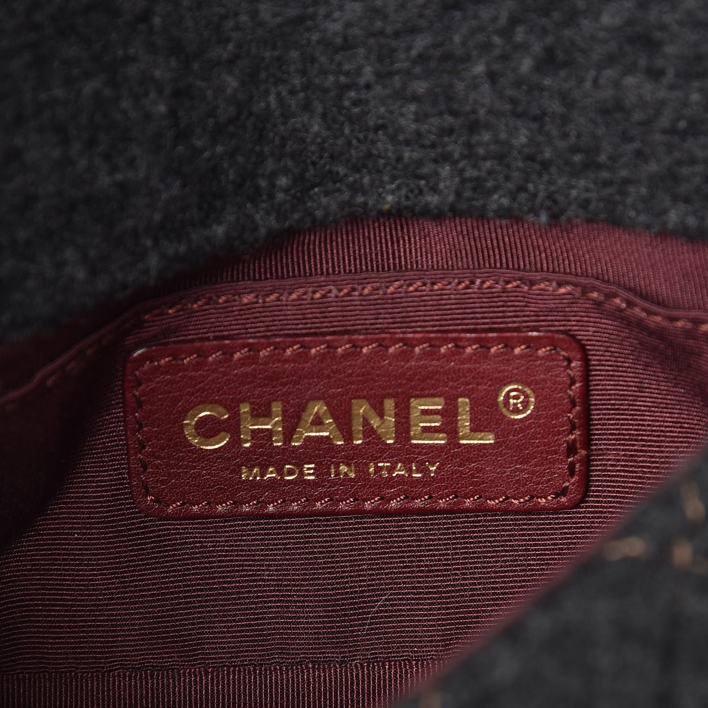 Wool Contrast Stitched Extra Mini Flap Charcoal