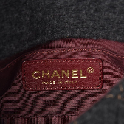 Chanel Wool Contrast Stitched Extra Mini Flap Charcoal 7 of 9