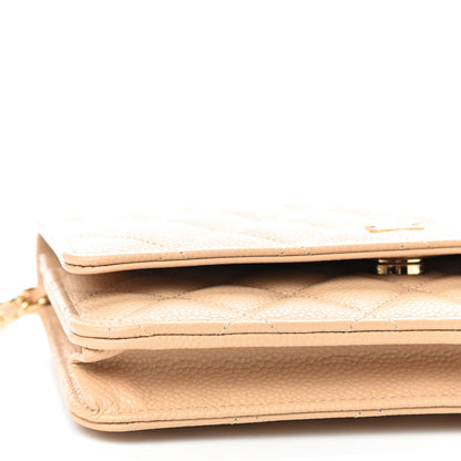 Chanel Caviar Quilted Wallet On Chain WOC Beige 8 of 9