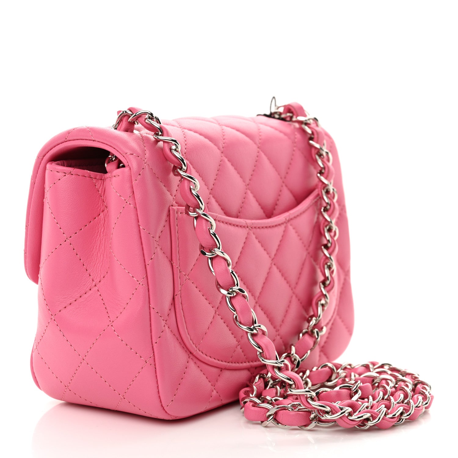 Chanel Lambskin Quilted Mini Square Flap Pink 3 of 10