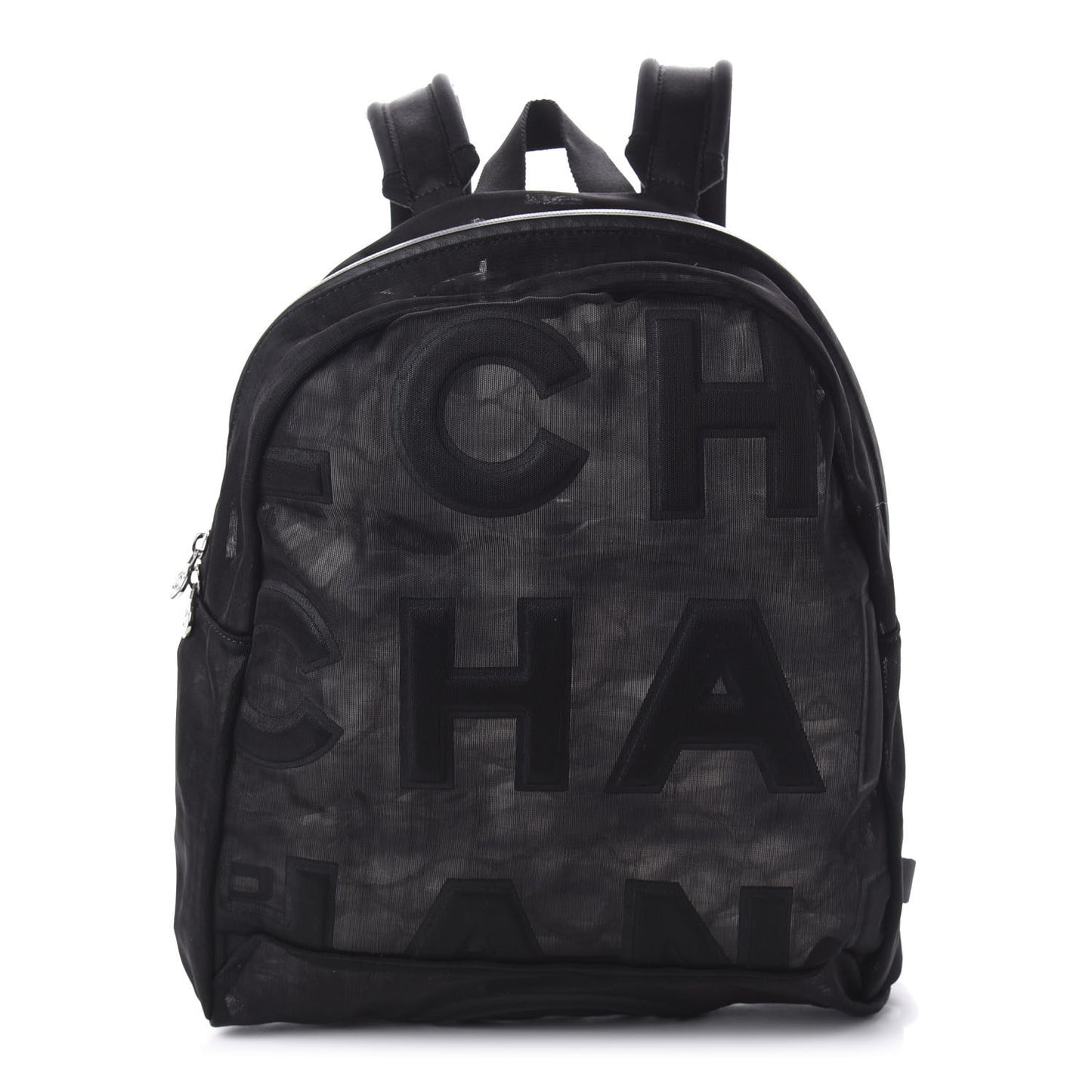 Mesh Nylon Logo Backpack Black