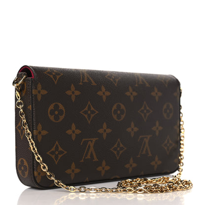 Louis Vuitton Monogram Pochette Felicie Chain Wallet Fuchsia 4 of 9
