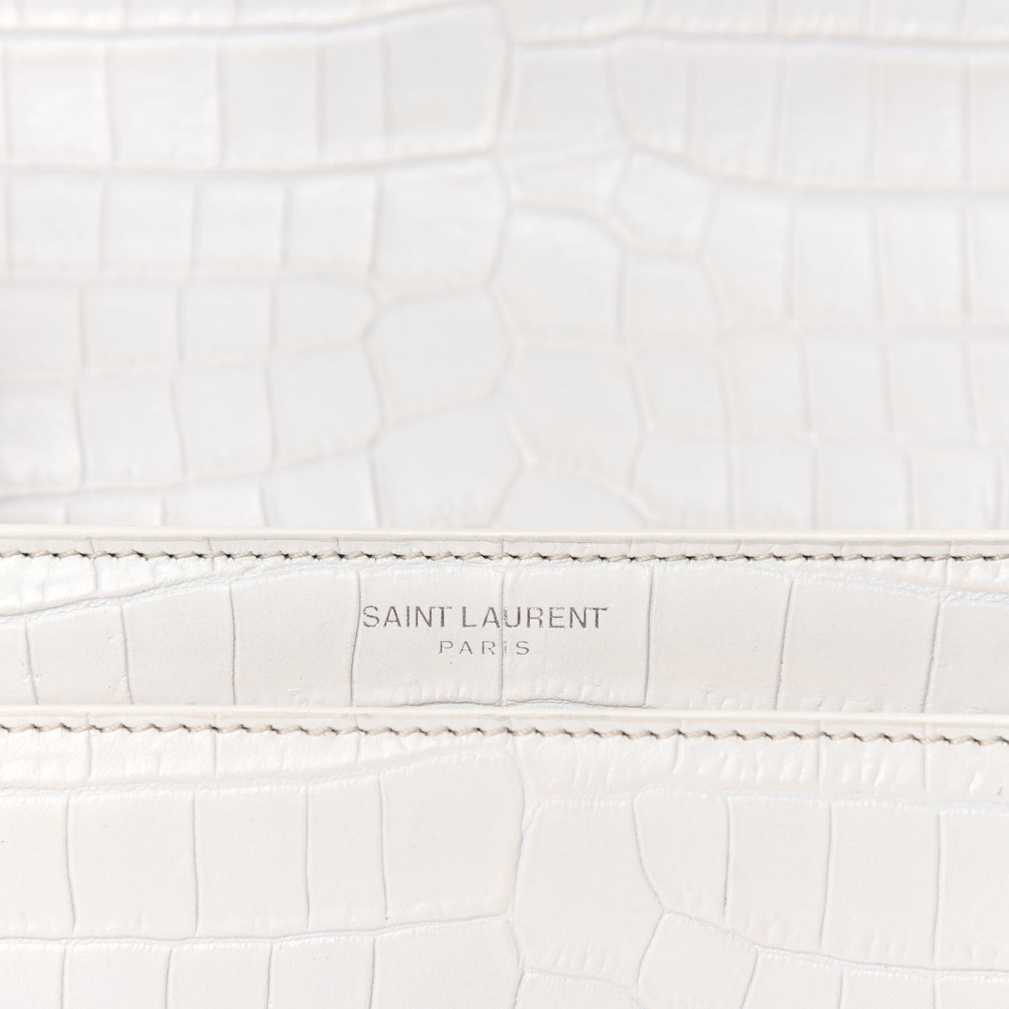 Calfskin Crocodile Embossed Medium Monogram Sunset Blanc Vintage